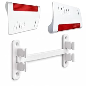 Decoralin Wandhalterung kompatibel mit Fritz!Box 7590, 7590 AX, 7530, 7530 AX, 5590, 6660, 6670, 7690 – Cable Router Wandhalterung mit Abstandshalter – inkl. Schrauben & Dübel