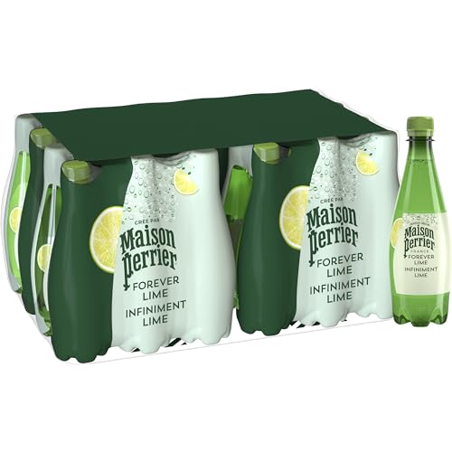 PERRIER Forever Agua mineral natural con Gas con Sabor Lima, 4 Packs de 6 x 50 cl, 24 Botellas