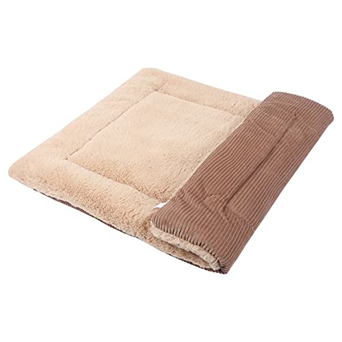 Vejaoo Hundebett Hundematte Weiche und warme Matte Hundekissen für Hunde und Katzen Sofa für Heimtiere XZ014 (Wick Khaki, XL (100X70CM))