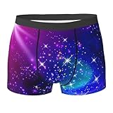 Matériau de haute qualité : notre boxer pour homme imprimé étoiles mystérieuses est fabriqué à partir d'un mélange de polyester et d'élasthanne pour juste la bonne élasticité et un soutien léger de compression. Offre une douceur supérieure, une respirabilité, un séchage rapide, et ils ont résisté à plusieurs lavages sans montrer un seul signe d'usure. Ils offrent un confort pour un usage quotidien et empêchent tout frottement, frottement ou transpiration.