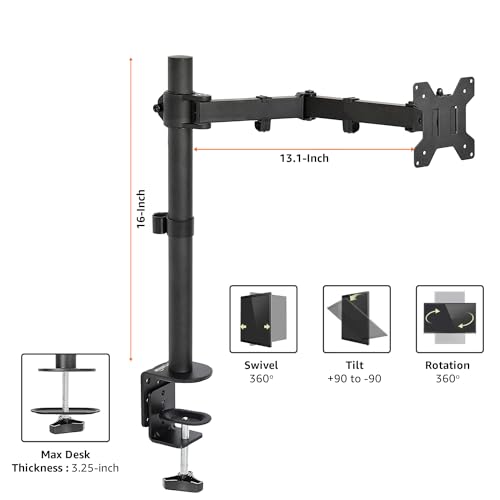 AmazonBasics Monitor Stand, Height Adjustable Arm Mount- Steel - Image 2