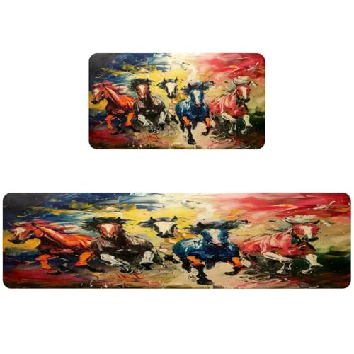 Tapis de cuisine chevaux antidérapants pour sol glissant - 2