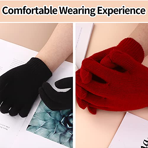 Toddor 12 Pairs Kid's Winter Magic Gloves Children Stretchy Warm Knit Gloves For Boys Or Girls #TOP5