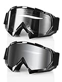Carsories 2Pack Motorcycle Dirt Bike Goggles Motocross ATV Riding Dustproof Windproof Off Road Racing MX Four Wheeler Goggles for Adult Men Women Youth