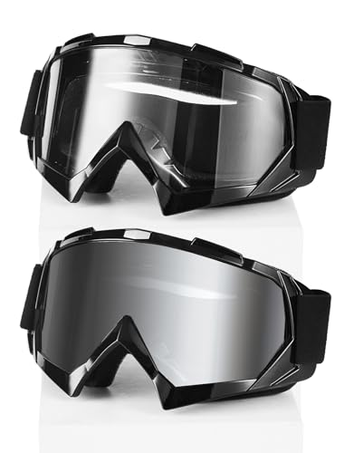Image of 2Pcs Dirt Bike Goggles Motocross Motorcycle ATV Riding Dustproof Windproof Off Road Racing MX Four Wheeler Goggles