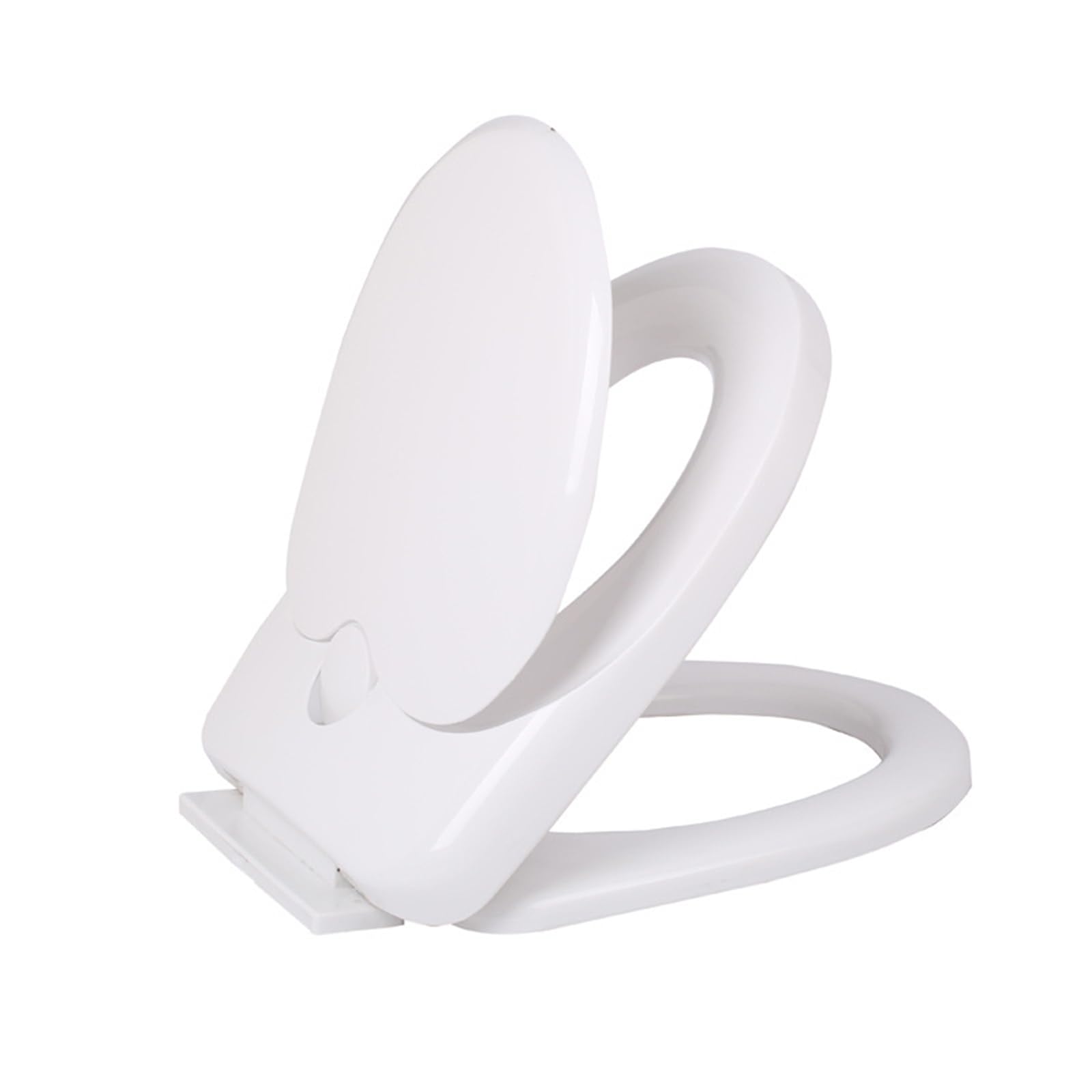 Wttfc Copriwater per Famiglia, Fondo Fisso Rimovibile Sedile WC con Seggiolino, Tavoletta WC Forma U per Bambini E Adulti,Tavoletta Water Forma A U Soft-Close, Pp,34 * 43 Cm,Bianca