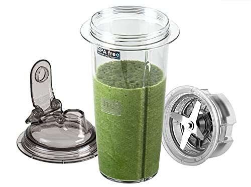 OmniBlend Smoothie Maker Mix & Go I 950ml Becher & Stößel I Blender Ideal für Unterwegs I To Go für Grüne Smoothies/Dressings & Mehr
