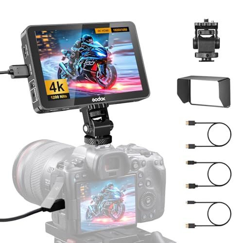 GODOX GM7S Monitor 1920x1200IPS DSLR Camera Field Monitor, 7 Inch Monitor with Sun Visor, GODOX Monitor GM 7S