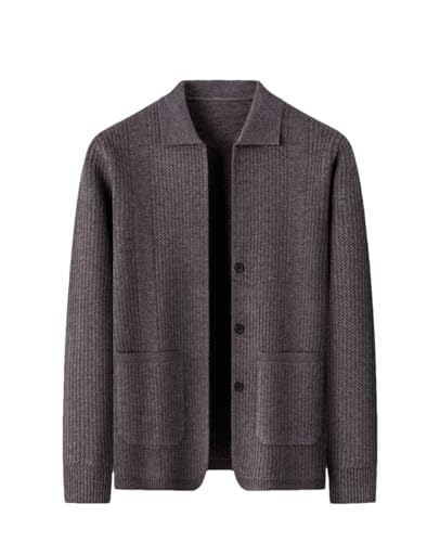 Winter Men's Solid Color Knitted Button Cardigan Sweater Casual Warm Fashion Hollow Sweater