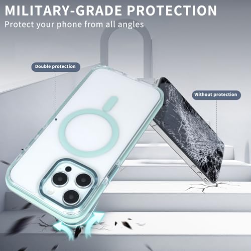 Coque iPhone 16 Pro MagSafe transparente anti-chocs bleu clair 6,3"