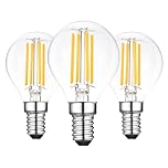 Sokkldccd E14 Led Light Bulb Golf Ball, SES Small Screw Light Bulb, G45 Globe 4W Led Bulbs, Warm White 2700K, 40W Equivalent, Pack of 3