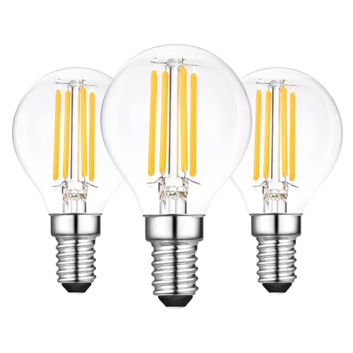 Sokkldccd E14 Led Light Bulb Golf Ball SES Small Screw Light Bulb G45 Globe 4W Led Bulbs Warm White 2700K 40W Equivalent Pack of 3