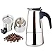 SEESEE.U Moka Pot, diseño de moda de gran capacidad, acero inoxidable 304, cafetera de café espresso 2-9tazas, 2 tazas, 100 ml, A