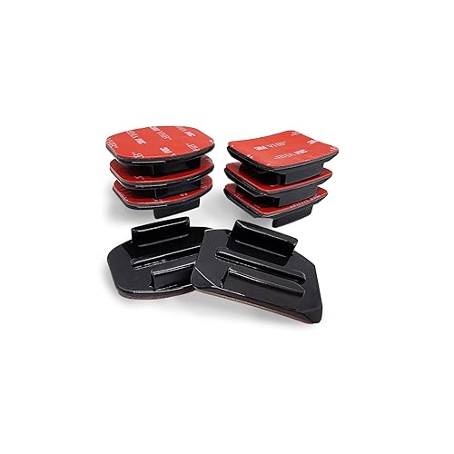 Supports adhésifs GoPro Hero 12 et DJI Osmo - Lot de 8 fixations incurvées et plates JINGXIN