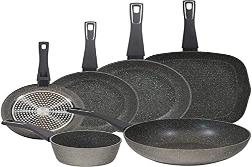 Bergner Colección Mercury 6 piezas: Set de sartenes: Ø20x4,3; Ø24x4,7 y Ø28x5,2; Sartén...