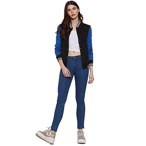 Image of PINACOLADA Women's Colorblock Sweatshirt with Ribbed Hem for Casual Wear | Low-High Neck | Long Sleeve | Button Closure | Cotton Sweatshirt Crafted with Comfort Fit for Everyday Wear