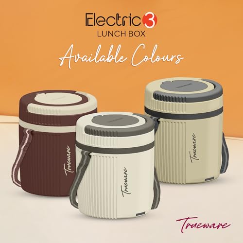 Image of Tureware Electric 3 PU Insulated 304 Grade Stainless Steel 3 Container 450 ML Each Thermoware Electric Lunch Box