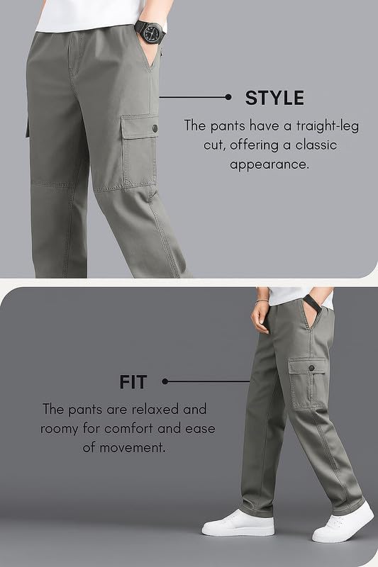 Image of Amazon Brand - INKAST Men Stylish Multi-Pocket Cargo Pants | Casual Fit | Modern Trousers
