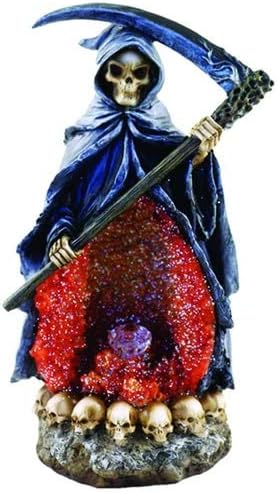 Soul Sticks Quemador de reflujo con soporte de cono de incienso LED, 10 pulgadas (segadora roja)