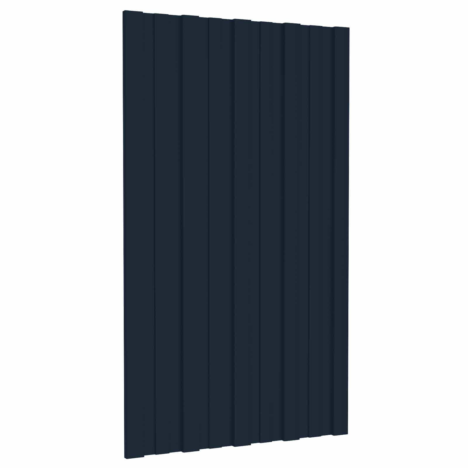 Panel dachowy, zestaw 12 sztuk, 80 x 45 cm, antracyt, z ocynkowanej stali, do szopy, altany ogrodowej, zadaszenia