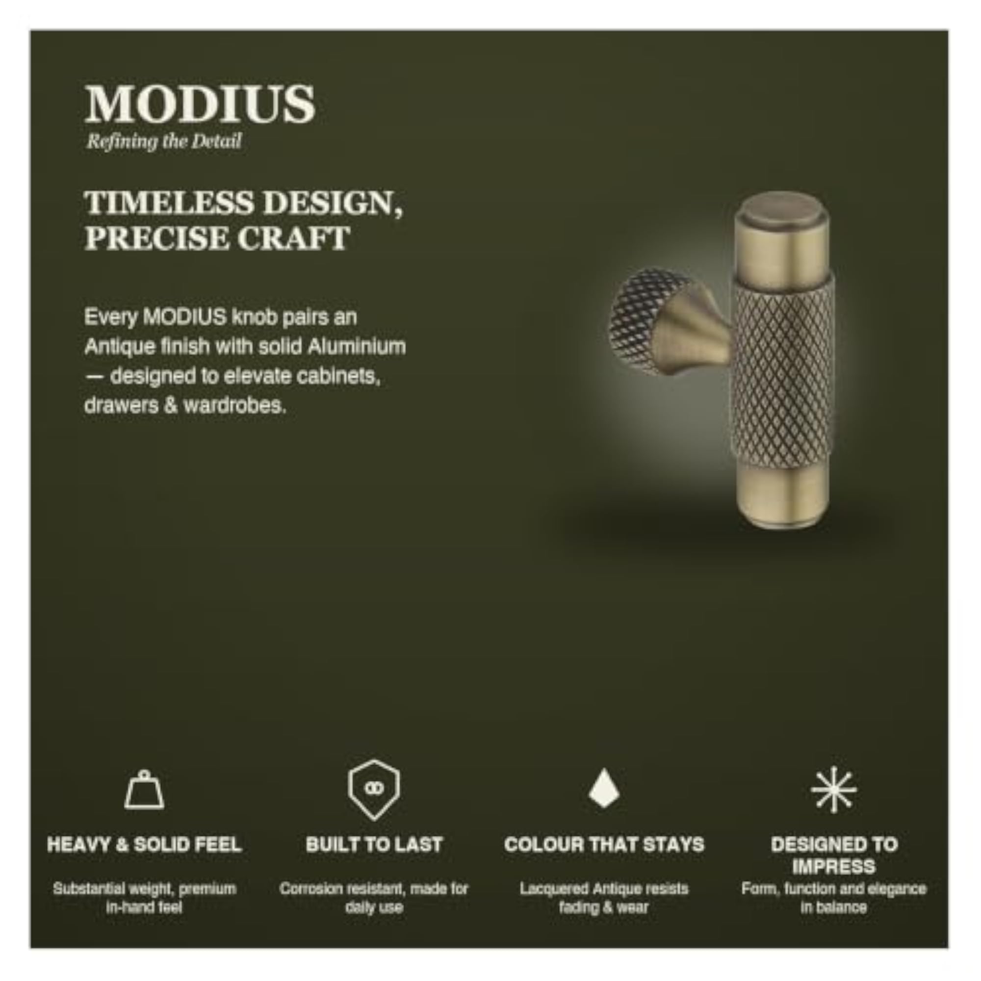 Cabinet Knob Wardrobe & Drawer Cupboard for Kitchen Round Brass Finish