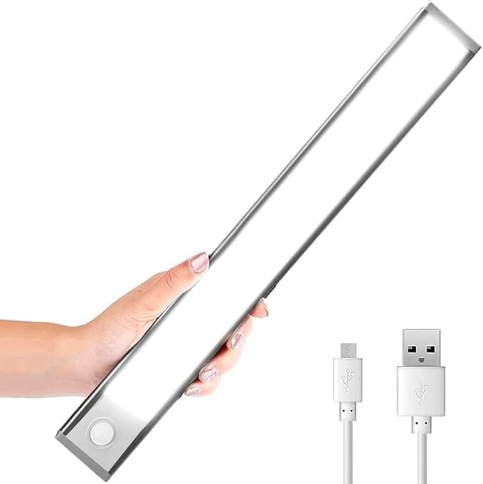 LEVGRY Under Cabinet Lighting Wireless, LED Motion Sensor Light Indoor, Rechargeable 1 Colors Dimmable Closet Light, 6500Kelvin Cabinet Lights Counter Lights for Kitchen Bathroom Cupboard