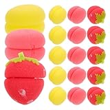 minkissy Bigodini in Spugna alla Fragola per Chioma Corti e Lunghi, Set da 18 Pezzi, Bigodini senza Calore per Styling Notturno, Morbidi e Leggeri per Ricci e Onde Naturali