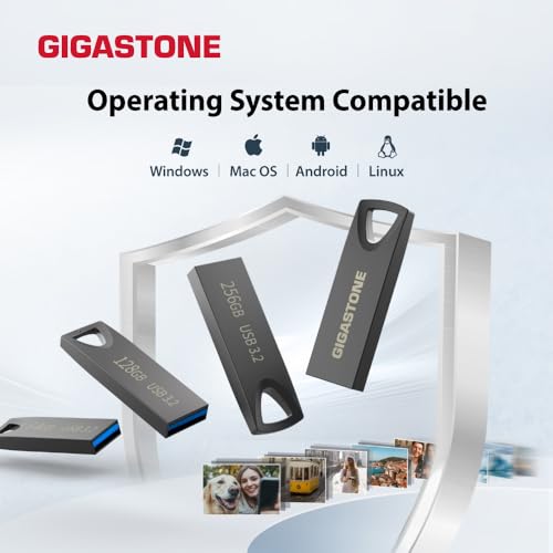 Image of GIGASTONE 32GB Slim Fit Flash Drive (2 Pack) Z70 USB 3.2 Gen 1, 100MB /s Ultra Fast, Nickel Metal Design, Data Storage, Backup for PC /Mac /TV /Car Audio, USB 2.0 /3.0 /3.1 Compatible
