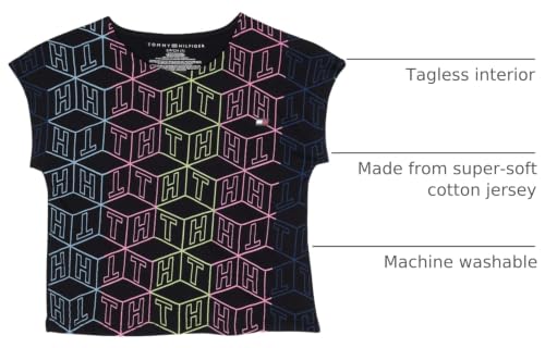 Image of Tommy Hilfiger Girls' Sport Short Sleeve T-Shirt, Crew Neckline, Lightweight & Stretchy