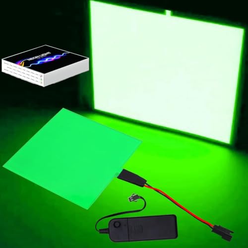 Image of jose2015 Electroluminescent Panel 10x10CM,Cuttable DIY Electroluminescent El Panel Light,3 Modes for DIY Decoration(Green)