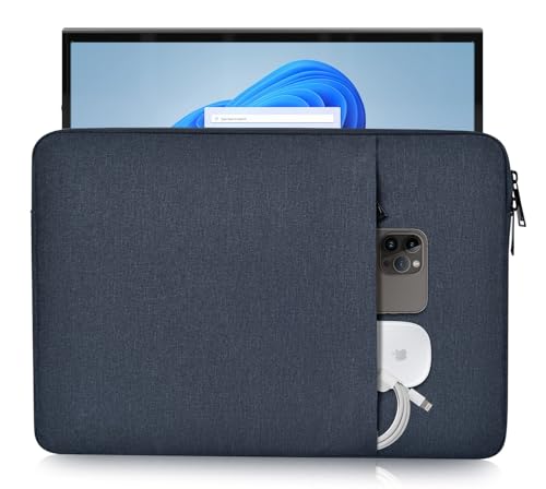Image of 15.6 inch Portable Monitor Case, Protective Carrying Sleeve for Most 15.6-16.1 inch Portable Monitor with Accessory Pocket, Navy Blue