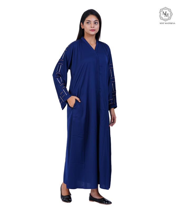 Image of Blue Threads Maternity Abaya | Maternity Dress | Comfortable & Breathable Fabric | Pregnancy Wear | Muslim Women Comfortable Clothing