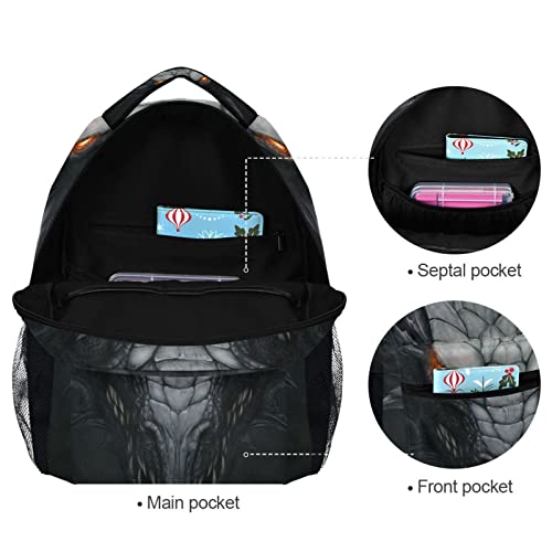 Jiponi Silver Dragon In The Dark Backpack For Girls Boys, Student School Bag Bookbag Travel Laptop Backpack Purse Daypack #TOP5