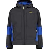 Fermeture éclair intégrale CMP - Veste enfant à capuche fixe, Anthracite-Royal, 164