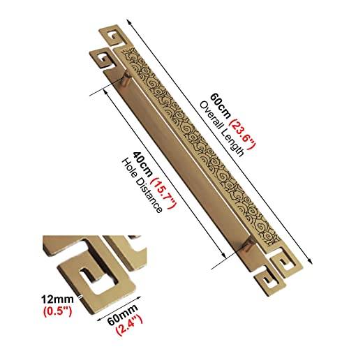 Poignée de porte coulissante dorée style oriental pour entrée de grange et portes en bois rétro