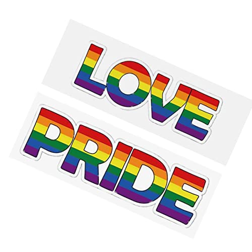 ABOOFAN 4 pçs Adesivo decorativo de arco-íris para colar com adesivo de orgulho bissexual amor + org