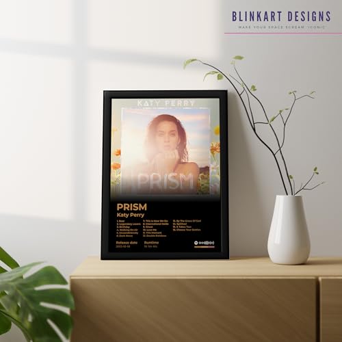 Image of BLINKART Katty Perry - PRISM Wall Photo Frames | Wall Art for Bedroom, Living Room, Studio or Office | Album Cover Print with Spotify Song Link QR Code | Gift for Fans - 8x12 In