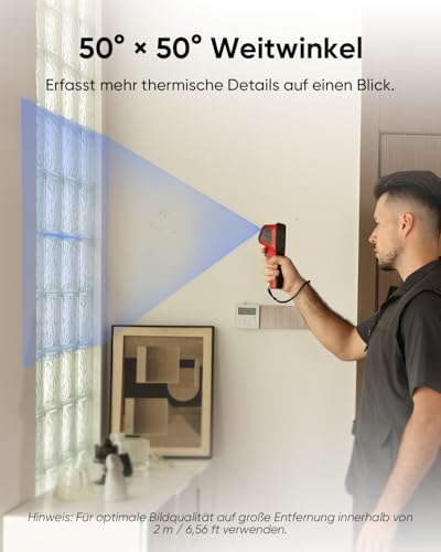 HIKMICRO D01 Wärmebildkamera, SuperIR 240 x 240 IR-Auflösung, SuperScene Smart Scene Recognition, 96 x 96 IR-Auflösung Wärmebildkamera, 3350mAh für 11 Stunden Akkulaufzeit, -20°C bis 400°C