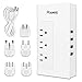 Travel Power Adapter Voltage Converter Step Down 220V to 110V AC Output 1875w with 4 Smart USB Charging Ports White[for hairdryer] Powerjc