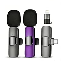Qhot Micro Cravate Sans Fil Pour IPhone - Microphone Bluetooth Lavalier 2MIC Pour Vidéo, Podcast, Live
