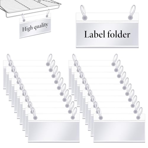 20Pcs Labels for Wire Shelves Clip On Labels Holder Plastic