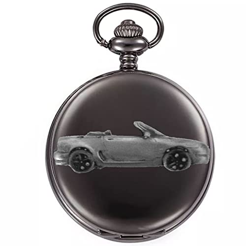 Montre gousset à quartz de luxe MGF ref143 boîtier noir poli pour homme