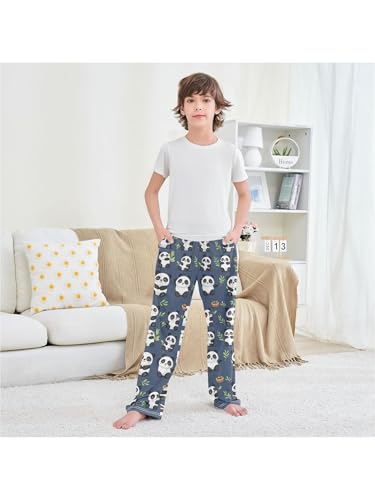 ZZKKO Cute Little Panda Boys Pants for Kids Jogger Pants with Pockets S 6