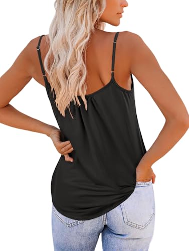 Rooscier Women's Tunic Spaghetti Strap Sleeveless Loose Dressy Cami Top Shirts4