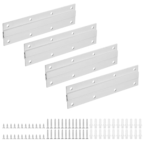 Image of uxcell 4 Pair French Cleat Picture Hanger, 6 Inch Aluminum Z Hanger Heavy Duty Z Bar Clips Interlocking Wall Mounting Bracket Hanger Kit for Hanging Mirror Picture Shelf