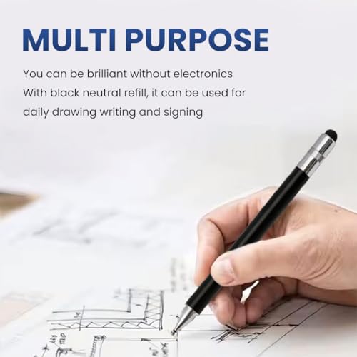 Image of ZORBES 4-in-1 High Precision Universal Capacitive Stylus Pen for Touch Screens Lightweight Aluminum Body 4 Tips 2 Size Rubber Disc Fine Point Compatible iOS Android Windows 2PCS