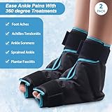 NEWGO Ice Pack for Ankle Injuries Reusable, Hot Cold Therapy Foot Ankle Ice Pack Wrap for Plantar Fasciitis, Achilles Tendinitis, Swelling, Sprain, Foot Pain, Heel Spur, Gout (Black-2) - Image 2