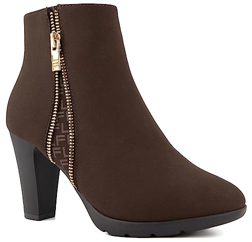 LONDON FOG Womens Beelize Ankle Bootie Heeled Ankle Boot