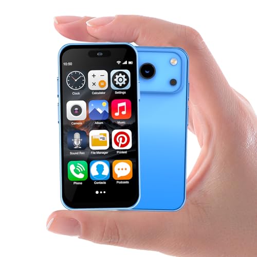 Pdfbenli Mini Phone for Kids 7-12,Unlocked Parent-Child Contact Smartphone,4.0 Inch Eye Protection Screen,3GB+32GB,2800Mah,3G,GPS,Dual SIM,Face ID,Android 10.0,Boys Girls Birthday Gifts (Blue)