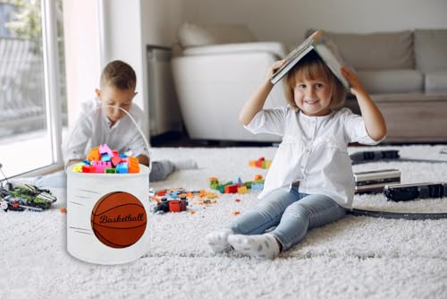 Image of Essme Basketball Basket,Kids Easter Basket for Basketball Decor,Boys Baskets,Easter Gifts for Girls and Boys,Easter Basket Empty.(Basketball)